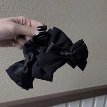1 Stück Damen Einfarbige Doppelseitige Haarklammer mit Schleife, elegantes vintage Haaraccessoire geeignet für den täglichen Gebrauch Haarzubehör Elegante Haarklammer Damen Haarklammern