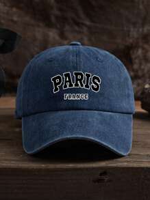 1pc Unisex Outdoor Casual Fashion PARIS Print Slogan Soft Adjustable Size Baseball Cap, Suitable For Daily Wear