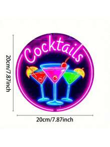 1pc 2D Flat Non-Illuminated Multicolor Neon Wall Art Theme 2D Circular Metal Signage, Suitable For Indoor And Outdoor Use, Metal Decoration, Easy To Hange, Waterproof, Fade Resistant, Heat & Cold Resistant, Perfect For Home, Garden, Bar, Cafe, Gym, Garage, Toilet, Mural. , Perfect For Room Decoration. Classics, Decorations, Gifts.