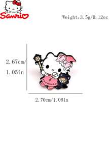Sanrio 4 peças, broche de gaivota mágico de Halloween, distintivo japonês HelloKitty, broche de desenho animado fofo, acessórios de decoração, mochila de broche de esmalte fofo para escola