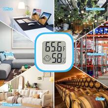 2 件迷你室内湿度计温度计，数字湿度计温度计，家居装饰，适用于温室、加湿器、办公室 - 彩色 - 查看 11