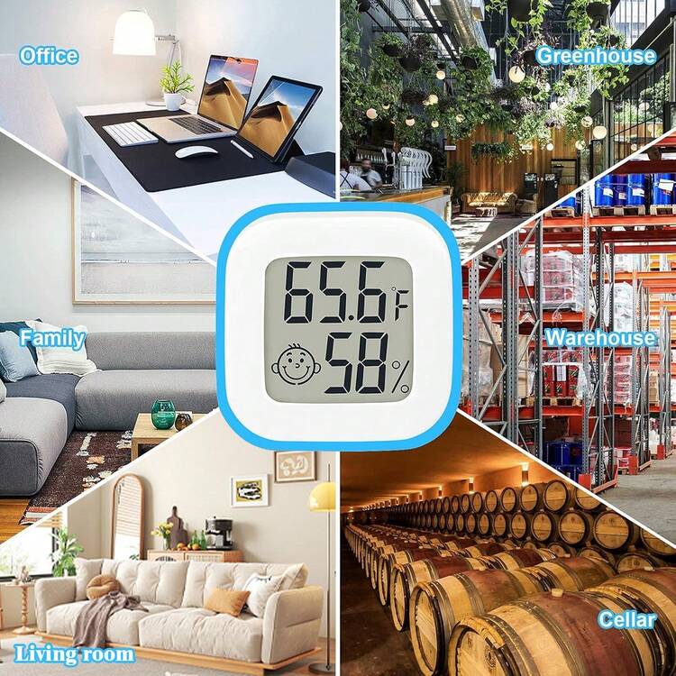 2pcs Mini Indoor Hygrometer Thermometer, Digital Humidity Meter Temperature Gauge, Home Decor, Suitable For Greenhouse, Humidifier, Office - Multicolor - View 11
