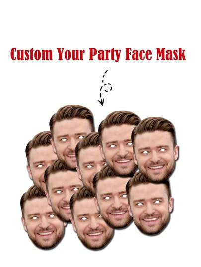 Personalized Photo Face Masks - Diy - Custom Kits,Photo Prints For Hen Do, Stag Do, Birthday Party Fancy Dress, Multi-Functional, Adjustable, , Ornamental, Reusable, Exquisite, Adorable, High-Quality, Modern, Colorful, Cute, Comfortable, Stylish, Custom, Personalized, Unique, Ideal Gifts For Him, Ideal Gifts For Her, Boyfriend, Girlfriend, Dad, Mom, Family, Friends, Son, Daughter, School Students, Office, Tea Room, School, Home, Home Refresh,Christmas Decorations,Party Decorations,Art Activities For Children