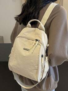 1pc Women's Backpack, Large Capacity Minimalist Fashion Sports Outdoor Backpack, Handbag, Shoulder Bag, Travel Bag, Mountaineering Backpack, Multi-Zipper Bag, Portable Multi-Function Casual Backpack, High-Grade Luggage, School Supplies, School Backpack, School Bag, Backpack For School, Back To School Backpack, School Bookbag, Backpack School, Lightweight, Suitable For Teen Girls Women College Students, Rookies & White-Collar Workers, Perfect For Back To School, First Day Of School, College