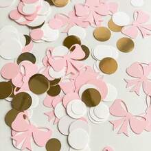 100/200/300 件粉色蝴蝶结五彩纸屑 - 非常适合女孩生日派对、婚礼和送礼 - 公主主题桌面装饰 - 派对策划者和活动装饰者的理想选择 - 送给小公主、迎婴派对、女孩生日装饰、迎婴派对装饰、迎婴派对礼物的完美礼物 - 粉色 - 查看 3