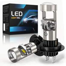 HYNBYZJ 1 Par de Lentes LED H7 H4 1:1 Inalámbricos H11 H9 Proyector LED 9005 9006 HB3 Proyector de Faros Enchufable y Listo para Automóviles, Proyector de Luz Antiniebla Mini - Blanco - Ver 2