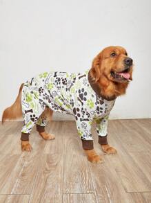 1PC Dog Pajama All Over Printing For Large Dogs Soft Material Stretchable Dog Pajamas Dog Apparel