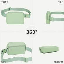 Kleine Unisex-Gürteltasche – Ultraleichte, wasserabweisende Hüfttasche mit verstellbarem Gurt, vielseitig tragbare Bauchtasche für Reisen, Laufen, Radfahren, Angeln, Festivals und den täglichen Gebrauch - Grün - Übersicht 2