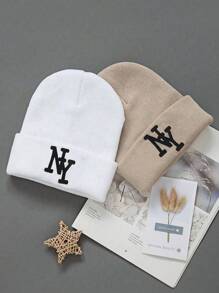 1/2/3 Piezas de gorros de invierno de Nueva York para niños y niñas, gorros de punto cálidos, suaves y a la moda, aptos para viajes de otoño e invierno, uso en ciclismo