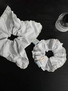 1个/2个精致柔软浅蓝色纯色发圈，韩版简约百搭可爱马尾发圈，适合日常发饰、发绳、发饰、发圈发带、头饰、弹力发圈 - 彩色 - 查看 4