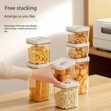 4pcs/Set 15.22oz+25.36oz+43.96oz+Manual Pump, Modern Vacuum Sealed Food Storage Containers, Ideal For Food And Grains, Fridge Storage Boxes And Containers, Fridge Organizer And Replacement Boxes, Fridge Organizer Kit