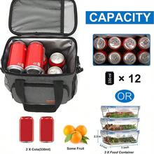 Local Shipping-Femuar Reusable Lunch Box For Men/Women - Insulated Lunch Bag Leakproof Lunchbox For Work Office Picnic Beach - Freezable Lunch Cooler Bag With Adjustable Shoulder Strap - Black - 1-灰色 - 查看 3