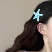 1 Peça Presilha de Cabelo com Desenho de Estrela do Mar, Presilha de Cabelo da Praia para Mulheres, Acessório de Cabelo da Praia