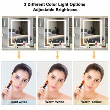 Bedroom Dressing Table Stool Large Makeup Mirror LED Light Vanity Table White