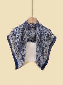 1 pièce Foulard carré imprimé cachemire pour femmes, bandeau en soie et foulard pour le cou pour une utilisation quotidienne