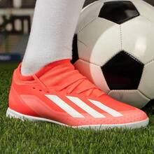 Adidas 足球鞋男 X CRAZYFAST LEAGUE TF碎釘低筒運動鞋 - 紅色 - 查看 4