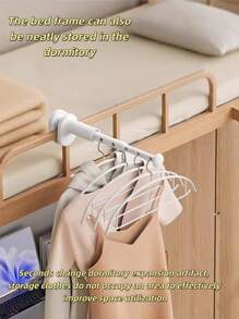 1pc Best Selling New Model 2025 White Travel Retractable Clothes Drying Rack, Foldable Multi-Function Balcony Drying Stand For Hotel/Home, Portable Extendable Laundry Hanger