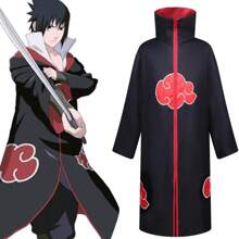 Costume de cosplay de cape de l'organisation des vêtements avec nuages rouges, costume d'Halloween de performance, cape d'Uchiha Itachi