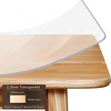 1pc 1.5mm Thick Clear PVC Table Protector - & Heat-Resistant Desk Mat, Easy Clean Rectangular Cover For Dining & Writing Tables