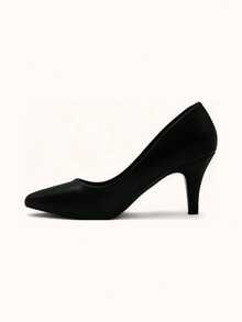 Damskie, jednokolorowe, proste i eleganckie szpilki - Czarne - Zobacz 1