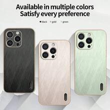 غطاء هاتف فاخر من جلد أصلي خالص مطلي بالذهب، حافة مصنوعة من مادة التي بي يو، قوي ومقاوم للخدش، فتحة كاميرا دقيقة، تركيب سلس، متوافق مع العديد من علامات الهواتف