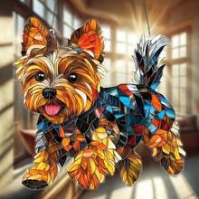 Yorkshire Terrier Acrylic Glass Hanging Decoration - 8" X 8" Hanging Suncatcher, Suitable For Windows, Cars And Home Decor - Animal Themed Birthday Gift For Dog Lovers - Durable Art Wall Decor For Garden, Porch, Bedroom, Office