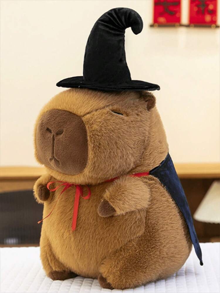 Cute Capybara Plush Stuffed Animal Pillow, Soft Polyester Filled Doll, Adorable Capybara Doll, Lovely Home Decor, Perfect Holiday Gift For Halloween, Christmas - Multicolor - View 6