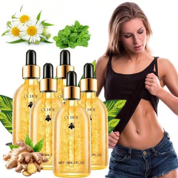 3pcs Honey Body Firming Oil, 1.05 Fl Oz - Bee Tightening Moisturizer Cream, Containing Chamomile, Ginger, Vitamin E And Glycerin, Firms Waist, Hips And Thigh | Gentle, Non-Irritating, Fragrance-Free, Suitable For All Skin Types.