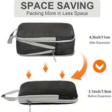 4 件套旅行收纳袋，可压缩衣物、床上用品收纳袋，整理衣柜