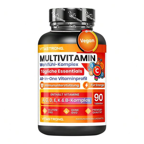 Vitastrong Komplettes Multivitaminpräparat, 13 hochdosierte essentielle Vitamine, Multivitamin für Männer und Frauen, hergestellt in Italien, reines und zertifiziertes Multivitaminpräparat