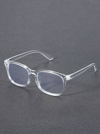 1 st. Herrglasögon i plast, geometriskt, genomskinligt, elegant, estetiskt, genomskinligt, för gatufotografering, kontorsläsning, titta på tv, spela spel, tillbehör