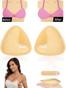 Double-Sided Sticky Bra Inserts, Self Adhesive Pads Ultra Instant Lift Bra, Push Up Bikini Pads For Sports Bra Swimsuit