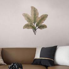 1 pieza Decoración de pared de hoja de plátano de madera artificial retro, decoración de pared de alta gama vintage para dormitorio, sala de estar, baño, comedor, oficina, temporada de otoño