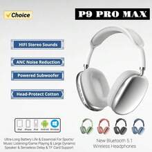 P9 Pro Max Subwoofer Bluetooth Headsets Wireless Headsets Bluetooth 5.0 Sports Headsets Bass Wireless Headsets