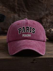 1pc Unisex Outdoor Casual Fashion PARIS Print Slogan Soft Adjustable Size Baseball Cap, Suitable For Daily Wear
