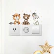 Hình dán tường động vật rừng dễ thương vẽ màu nước - Decal tự dính bằng PVC có thể tháo rời - Thích hợp trang trí phòng bé trai / phòng trẻ em / phòng trẻ sơ sinh / phòng học và dán công tắc điện. - Nhiều màu - Xem 6