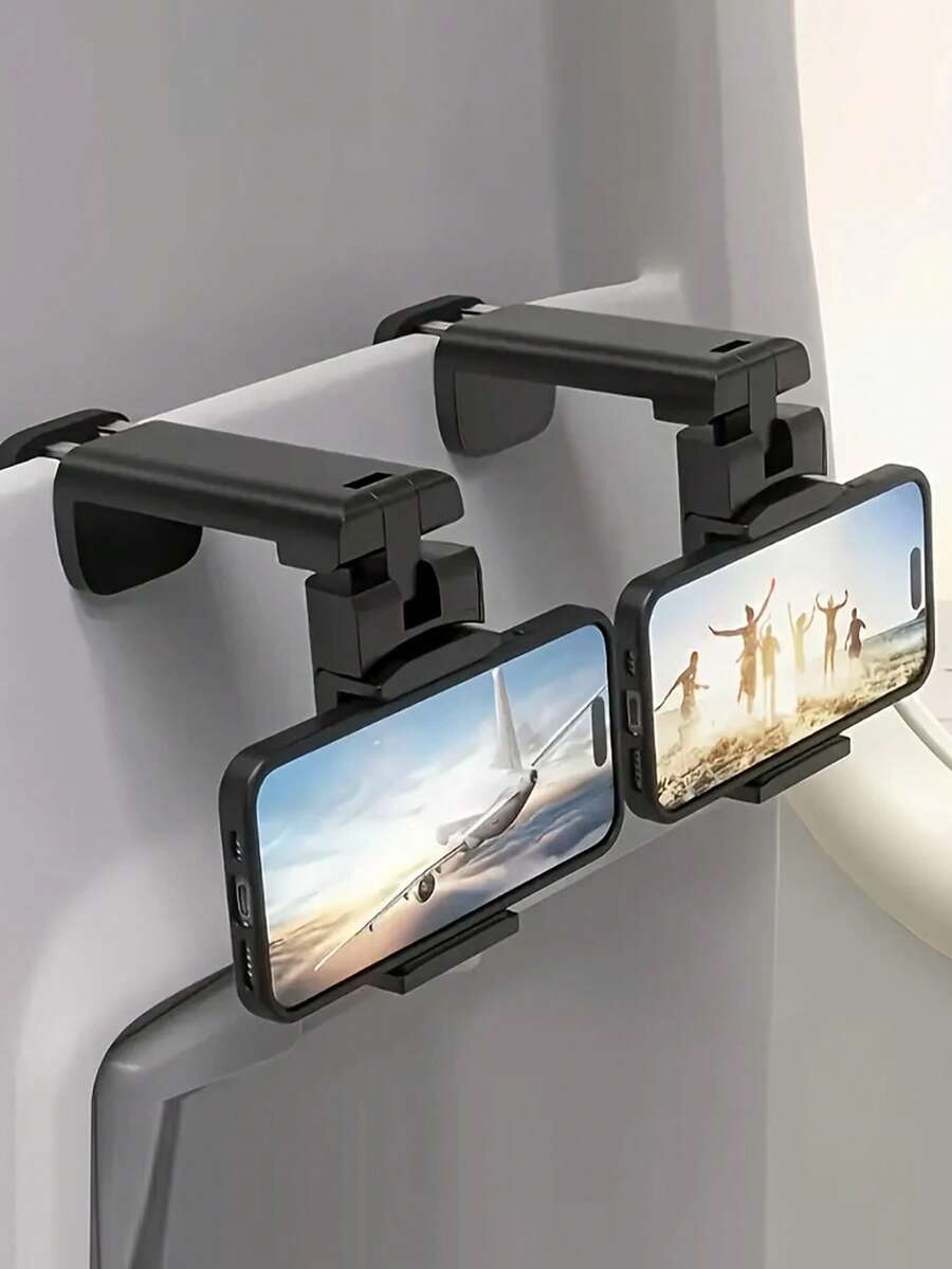 Airplane Phone Holder - 360° Rotating Durable ABS Travel Holder, Car And Desktop Holder For Hands-Free Viewing, Ideal Christmas Gift For Flight Lovers And Travel Accessories, Travel Lazy Phone Holder Desktop Rotating Live Broadcasting Drama Phone Multi-Function Support Stand, Airplane Travel Accessories, In-Flight Entertainment, Sturdy Design - Multicolor - View 1