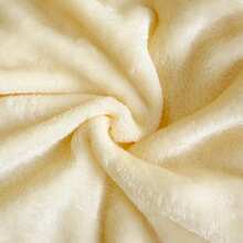 1pc Plain Color Flannel Blanket, Suitable For Bedroom, Sofa, All Season - Light Yellow - View 10