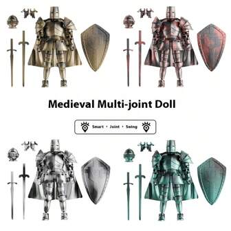 1 pieza Figura de guerrero medieval - 5ta generación - Juguete de robot articulado - Exhibición de alivio del estrés creativo - Figura de juguete - Decoración de escritorio para niños - Regalo de fiesta - Regalo elegante - Mini exhibición - Regalo de cumpleaños - Regalo de vacaciones - Navidad - Regalo de graduación - Abril de los inocentes - Halloween