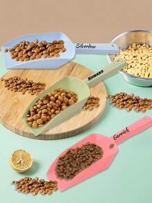 1 件定制文本多功能宠物罐头勺，长柄勺，用于狗和猫粮混合，开罐器勺