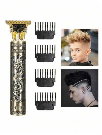1入組t9 Usb電動男士理髮器,abs材質機身,合金刀頭,充電式美髮修理器,適合一般或柔軟的頭髮