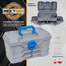 Outdoors Next Gen 4 0 Medium Fishing Tackle Box 4 Pivot Trays 23 Compartments Includes 25piece Tackle Kit Fishing Tackle And Gear Storage Fishing Lure Organizer Light Gray - LightGray - View 2