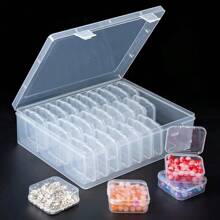 Set de 30 piezas de 2.17 pulgadas Caja organizadora de joyas de plástico transparente - Ideal para cuentas, manualidades, almacenamiento de joyas - Solución de organización de artículos pequeños y regalo perfecto para ti, estudiantes, amigos, parejas - Cajas de almacenamiento de manualidades con cuentas, organización para viajes