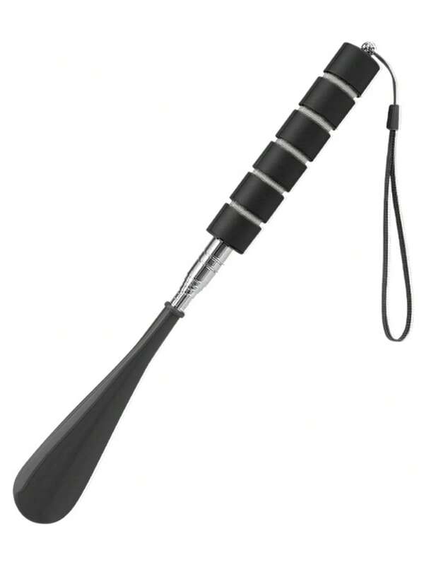 1 pieza Calzador acanalado de acero inoxidable, calzador de zapatos retráctil colgante, accesorio para calzado unisex para el hogar, sin necesidad de agacharse o inclinarse