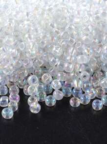 GO2CJBEADS 10 جرام جودة جيدة من حبيبات الزجاج الشفافة بقياس 2 ملم بألوان نمط لتصنيع المجوهرات