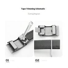 1-10 件男士精英商务休闲腰带，商务男士 PU 腰带，时尚纹理配饰，送礼的理想之选 - 黑色 - 查看 9