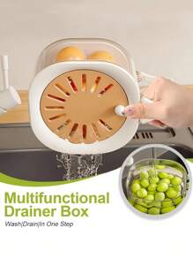 1 pièce Passoire rotative, bol de drainage de cuisine panier à laver les légumes, panier à laver les fruits et légumes, panier à soupe, passoire à baies, passoire à couper les fruits, petit panier pliable avec ensemble de passoire en plastique, mini kit pour la maison