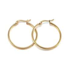 4 Pairs Gold Stainless Steel Hoop Earrings, Hypoallergenic Personalized Earrings Set For Women & Girls