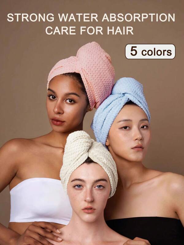 1pc Microfiber Hair Towel In Multiple Colors With Pineapple Check Pattern Shower Cap Quick Drying And Super Absorbent Thickened Ideal For Home Use Hair Wrapping Towel Coral Fleece Hair Drying Cap