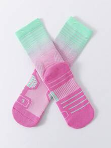 1 Pair Outdoor Sports & Running Basketball Socks, Fall - Multicolor - View 15